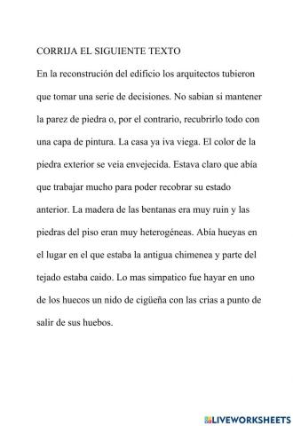 Corregir el texto