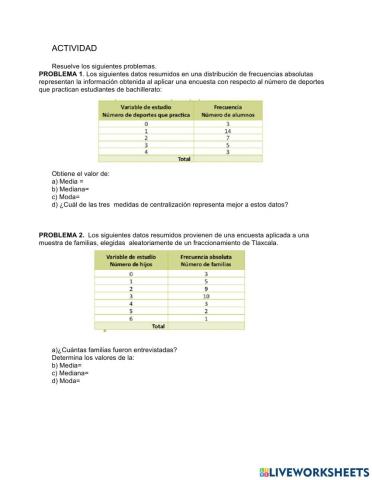 Medidas de tendencia central para datos agrupados