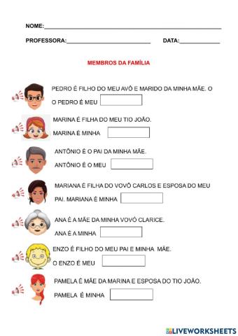 Membros da família