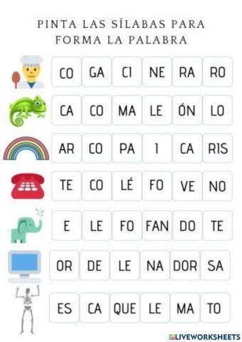 Coloreo las silabas