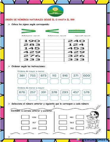 Ordenar números de 3 cifras