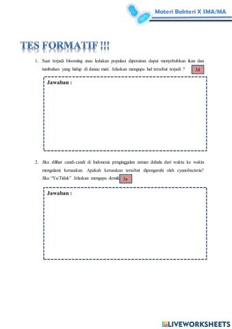 Tes Formatif Modul Materi Bakteri Pertemuan 3