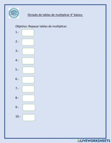 Tablas de multiplicar