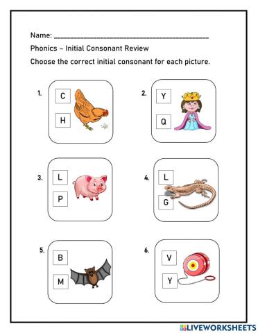 Initial Consonants Review