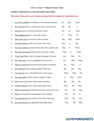 Unit 11 Lesson 1 Quiz