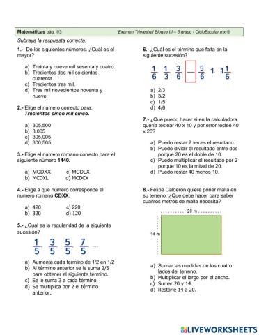 EXAMEN 3er. TRIMESTRE