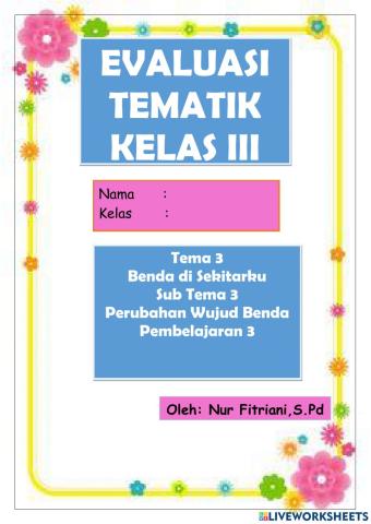 LKPD Kelas III Tema 8 ST 3 PB 3