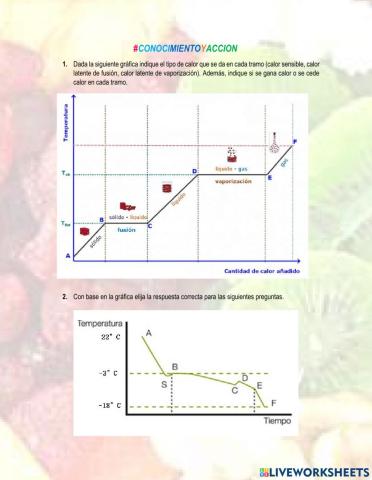 Curvas de cambio de temperatura y estado