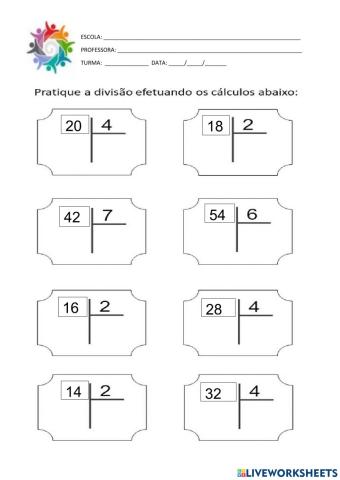 Operações de divisão