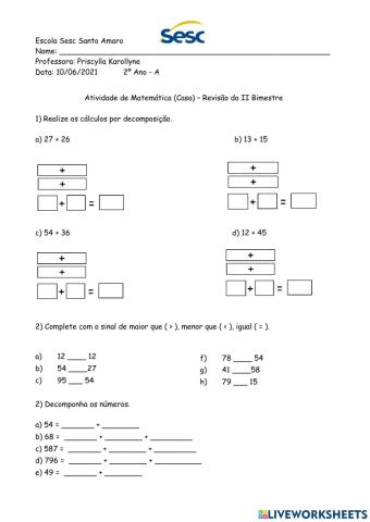 Atividade de Matemática - Casa (10-06-2021)