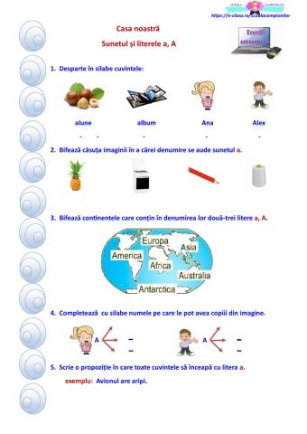 Sunetul și literele a, A
