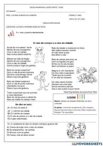 Aula de português