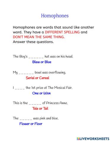 Homophones