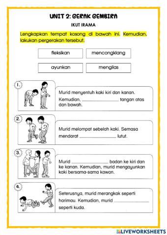 P.Jasmani Thn 1: Ikut Irama (Unit 2)