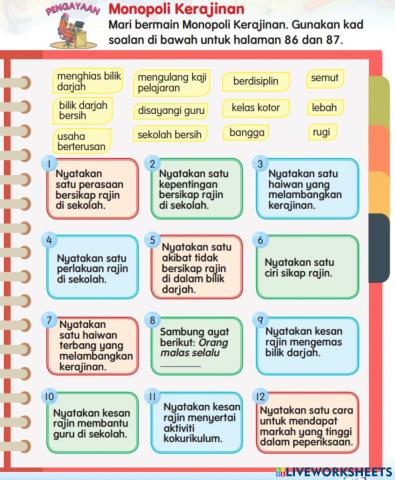 Prasaan apabila bersikap rajin di sekolah