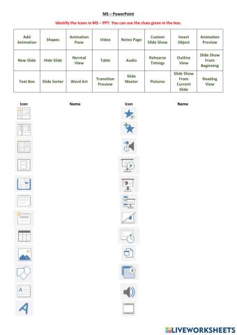 Icons in MS - PPT