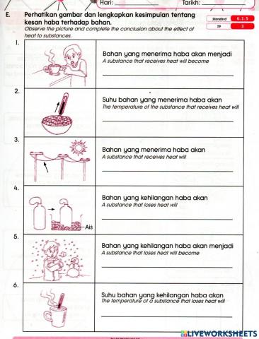 Sains Tahun 5 : Haba Pengembangan dan pengecutan