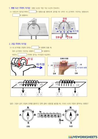 원형 도선과 코일 주위의 자기장