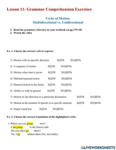 L.11 grammar comprehension