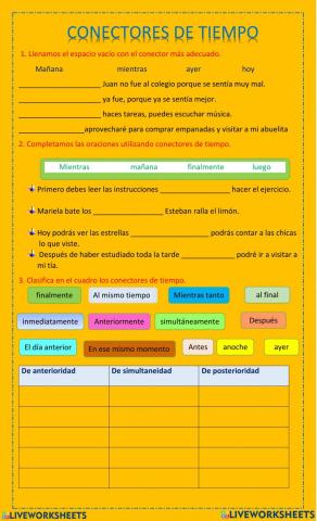 Conectores de tiempo