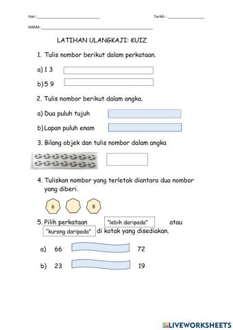 Matematik tahun 1