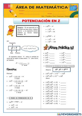 Potenciacion en enteros