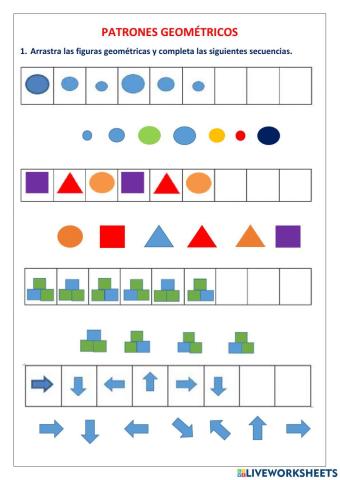 Patrones geométricos y numéricos