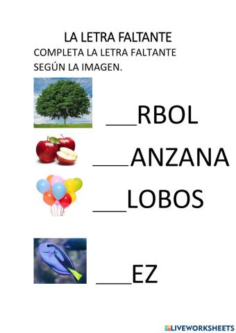 La letra faltante