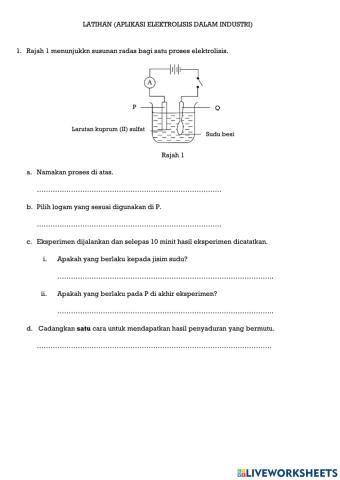 Aplikasi elektrolisis