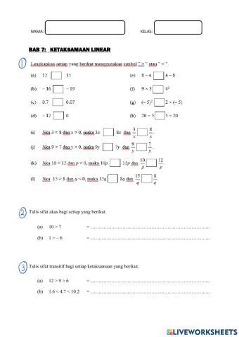 Ketaksamaan Linear