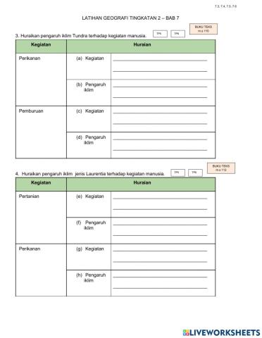 Latihan Geo T2 - 7.3, 7.4, 7.5 & 7.6
