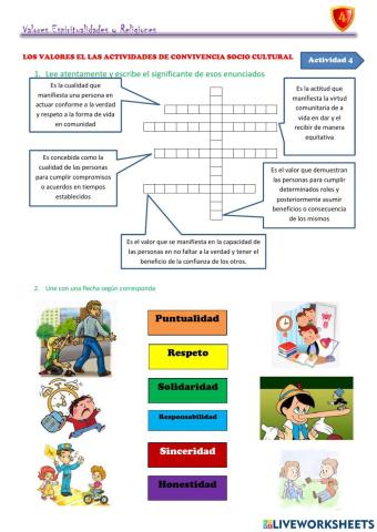 Los valores en las actividades de convivencia sociocultural