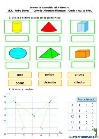 Examen de Geometría del II Bimestre