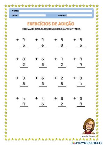 Exercícios de Adição