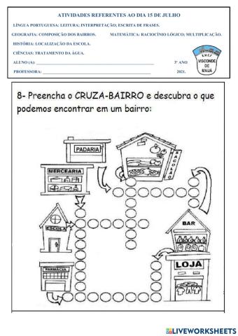 Atividades referentes ao dia 15 de Julho