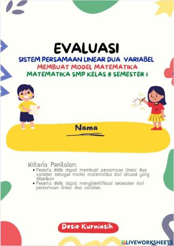 Model Matematika SPLDV