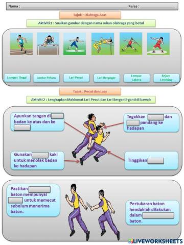 Olahraga Asas - LARIAN - Pecut dan Laju