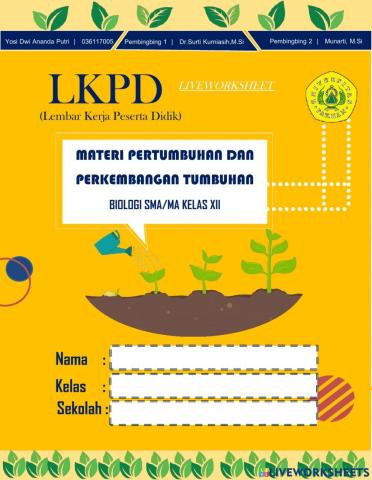 Lkpd liveworksheet pertumbuhan dan perkembangan tumbuhan sma kelas xii