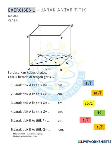 Jarak antar titik