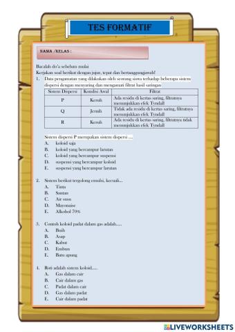 E-tes formatif Sistem Koloid UKIN