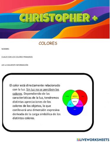 Ejercicio interactivo colores