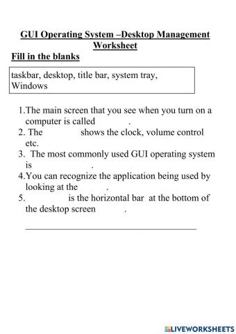 GUI Operating System-Desktop Management