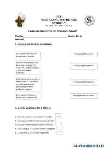 Examen de Personal Social