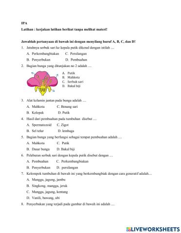 Soal tema 6 st 1 pb1