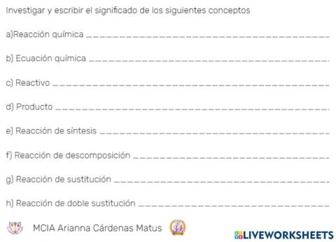 Glosario ecuación química