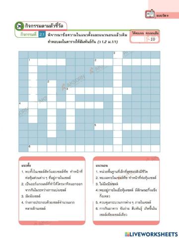 คำศัพท์เกี่ยวกับเซลล์