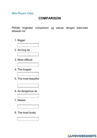 Degree of Comparison