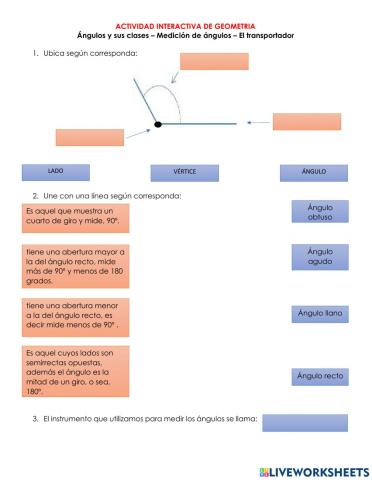 Ángulos y su clasificación