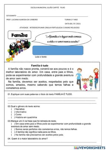 Avaliação de ensino religioso