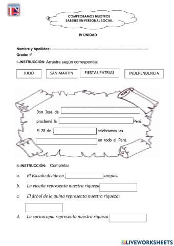 Examen Personal IV Unidad 1ro